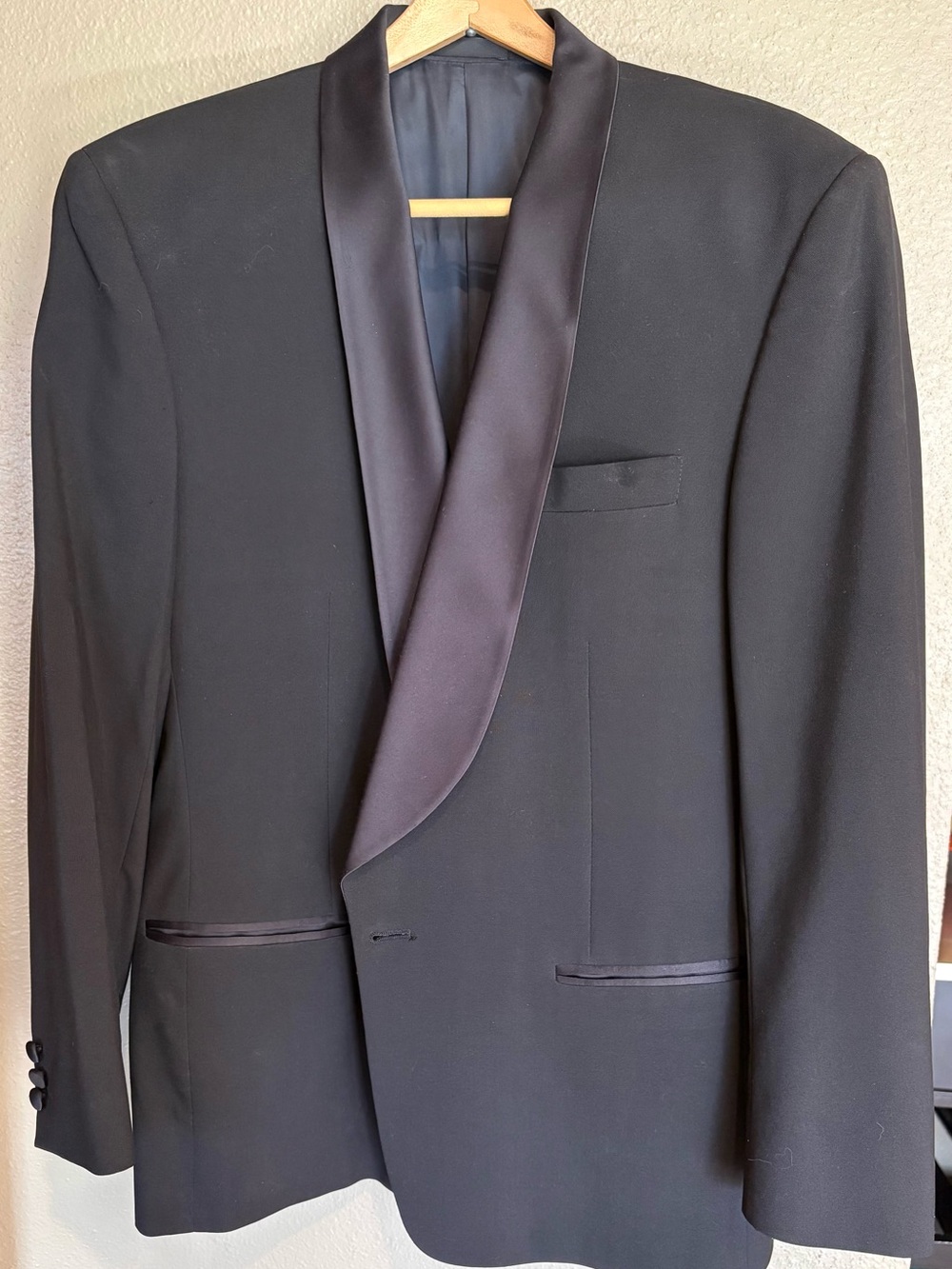 Givenchy Black Satin Shawl Collar Tuxedo Jacket